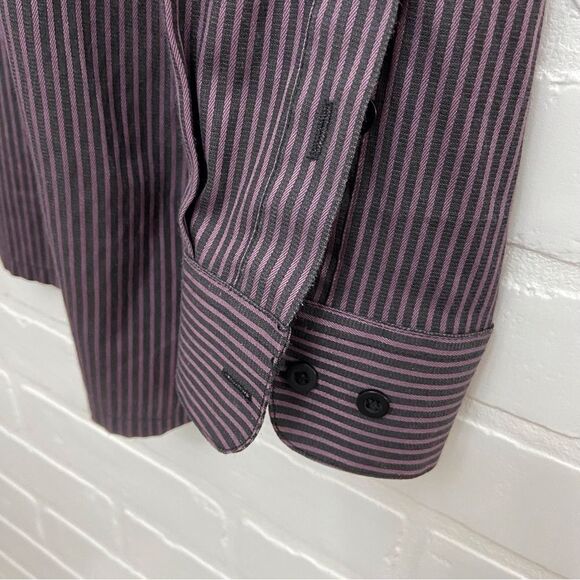 ANTONIO Germani button down shirt dark purple classic lined XL 17 or 17 1/2 - Picture 5 of 9